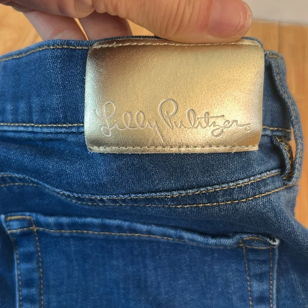 Lilly Pulitzer Dark Blue Cropped Wide-Leg Jeans - Picture 12 of 12